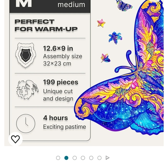 Wooden Jigsaw Puzzles - Intergalaxy Butterfly, 199 pcs - Picture 2 of 4